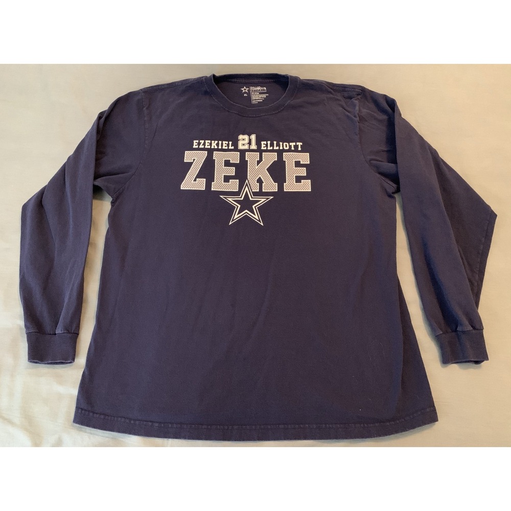 Zeke Elliott Dallas Cowboys Authentic Men's XL Blue Graphic Logo Tee Shirt NFL - Picture 2 of 7